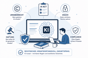 KI-Inhalte rechtssicher nutzen – Urheberrecht, DSGVO und AI Act
